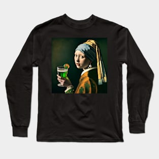 St. Paddy's Pearl: Girl with a Pearl Earring St. Patrick's Day Celebration Long Sleeve T-Shirt